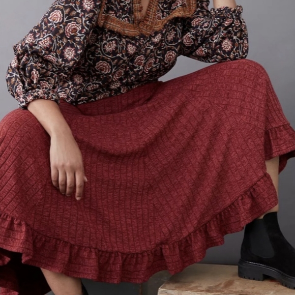 NWT Anthropologie Pauline Midi Boho Sweater Skirt, Plus Size 2X - Picture 2 of 9